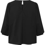 Depeche Clothing Abi bluse med pufærmer Blouse 099 Black (Nero)