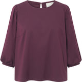 Depeche Clothing Abi bluse med pufærmer Blouse 279 Burgundy