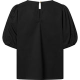 Depeche Clothing Abi bluse med pufærmer Tops 099 Black (Nero)