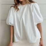 Depeche Clothing Abi bluse med pufærmer Tops 230 Off White