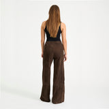 Depeche leather wear Adiva HW Culotte Ruskindsbuks Pants 067 Dusty brown