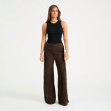 Depeche leather wear Adiva HW Culotte Ruskindsbuks Pants 067 Dusty brown