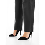 Depeche leather wear Alicia klassisk skindbuks med lige ben Pants 099 Black (Nero)