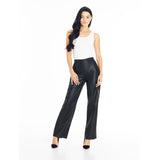 Depeche leather wear Alicia klassisk skindbuks med lige ben Pants 099 Black (Nero)