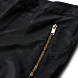 Depeche leather wear Anka 7/8 skindbuks med flare Pants 099 Black (Nero)