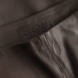 Depeche leather wear Ava RW flare 7/8 længde skindbuks i strækbar kvalitet Pants 008 Chocolate