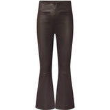 Depeche leather wear Ava RW flare 7/8 længde skindbuks i strækbar kvalitet Pants 008 Chocolate