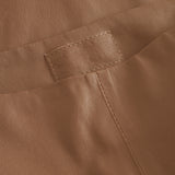 Depeche leather wear Ava RW flare 7/8 længde skindbuks i strækbar kvalitet Pants 199 Nougat