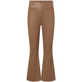 Depeche leather wear Ava RW flare 7/8 længde skindbuks i strækbar kvalitet Pants 199 Nougat