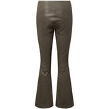 Depeche leather wear Ava RW flare 7/8 længde skindbuks i strækbar kvalitet Pants 222 Smoke