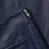 Depeche leather wear Ava RW flare 7/8 længde skindbuks i strækbar kvalitet Pants 285 Midnight Blue
