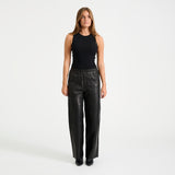 Depeche leather wear Bella MW Fuldlængde Buks Pants 099 Black