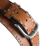 DEPECHE Smukt læderbælte med fine detaljer Belts 014 Cognac