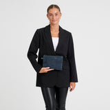 DEPECHE Bilbao clutch i ruskind Clutch 031 Ocean
