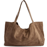 DEPECHE Bilbao shopper i skind og ruskind Shopper 342 Dark Mud