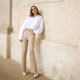 Depeche leather wear Bindy skindbukser (HW) Pants 177 Cream