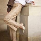 Depeche leather wear Bindy skindbukser (HW) Pants 177 Cream