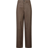 Depeche leather wear Boa HW Straight Skindbuks Pants 020 Taupe