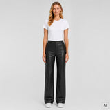 Depeche leather wear Boa HW Straight Skindbuks Pants 099 Black