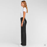 Depeche leather wear Boa HW Wide Skindbukser Pants 099 Black