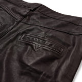 Depeche leather wear Boa skindbukser - Wide leg (HW) Pants 008 Chocolate
