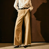 Depeche leather wear Boa skindbukser - Wide leg (HW) Pants 177 Cream