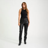 Depeche leather wear Boa skinny leg skindbuks Pants 099 Black