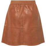 Depeche leather wear Camilla kort skindnederdel Skirts 005 Vintage cognac