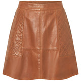 Depeche leather wear Camilla kort skindnederdel Skirts 005 Vintage cognac