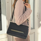 DEPECHE Clutch med kæde detalje Clutch 099 Black (Nero)