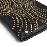 DEPECHE Clutch taske i skind med nitter Clutch 099 Black (Nero)