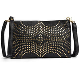 DEPECHE Clutch taske i skind med nitter Clutch 099 Black (Nero)