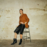 Depeche leather wear Cool bermuda shorts i eksklusiv skindkvalitet (HW) Shorts 099 Black (Nero)