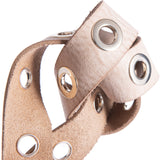 DEPECHE Cool læderbælte dekoreret med store eyelets Belts 011 Sand