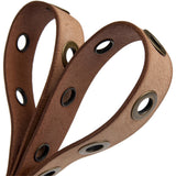 DEPECHE Cool læderbælte dekoreret med store eyelets Belts 012 Nature