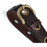 DEPECHE Cool læderbælte dekoreret med store eyelets Belts 161 Dark brown