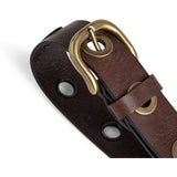DEPECHE Cool læderbælte dekoreret med store eyelets Belts 179 Brown/Brass