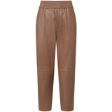 Depeche leather wear Cool loose fit Belle læderbukser i blød kvalitet Pants 128 Mustang brown