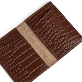 DEPECHE Croco kreditkortholder i kalveskind Purse / Credit card holder 326 Cognac Croco