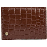 DEPECHE Croco kreditkortholder i kalveskind Purse / Credit card holder 326 Cognac Croco