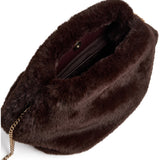 DEPECHE Crossover taske i blød faux fur Cross over 161 Dark brown