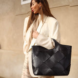DEPECHE Eksklusiv håndflettet shopper Shopper 099 Black (Nero)