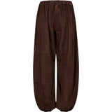 Depeche leather wear Ella ballon bukser i blødt ruskind Pants 067 Dusty brown