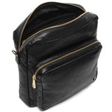 DEPECHE Enkel crossover taske i skind Cross over 099 Black (Nero)
