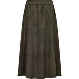 Depeche leather wear Evelyn ruskindsnederdel Skirts 054 Khaki