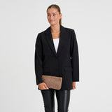 DEPECHE Håndflettet clutch taske i kalveskind Small bag / Clutch 250 Dark Taupe