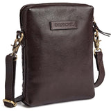 DEPECHE Håndflettet mobiltaske i kalveskind Mobilebag 161 Dark brown