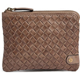 DEPECHE Håndflettet pung i kalveskind Purse / Credit card holder 250 Dark Taupe