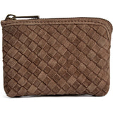 DEPECHE Håndflettet ruskinds pung/kortholder Purse / Credit card holder 007 Mud