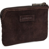 DEPECHE Håndflettet ruskinds pung/kortholder Purse / Credit card holder 008 Chocolate